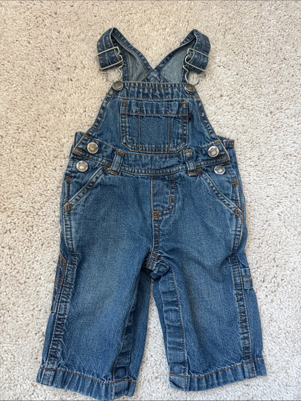 Carter's Denim Blue Kids Overalls with Pockets
